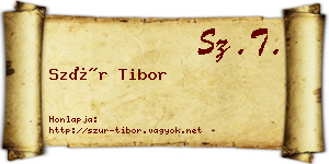 Szür Tibor névjegykártya