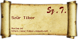 Szür Tibor névjegykártya